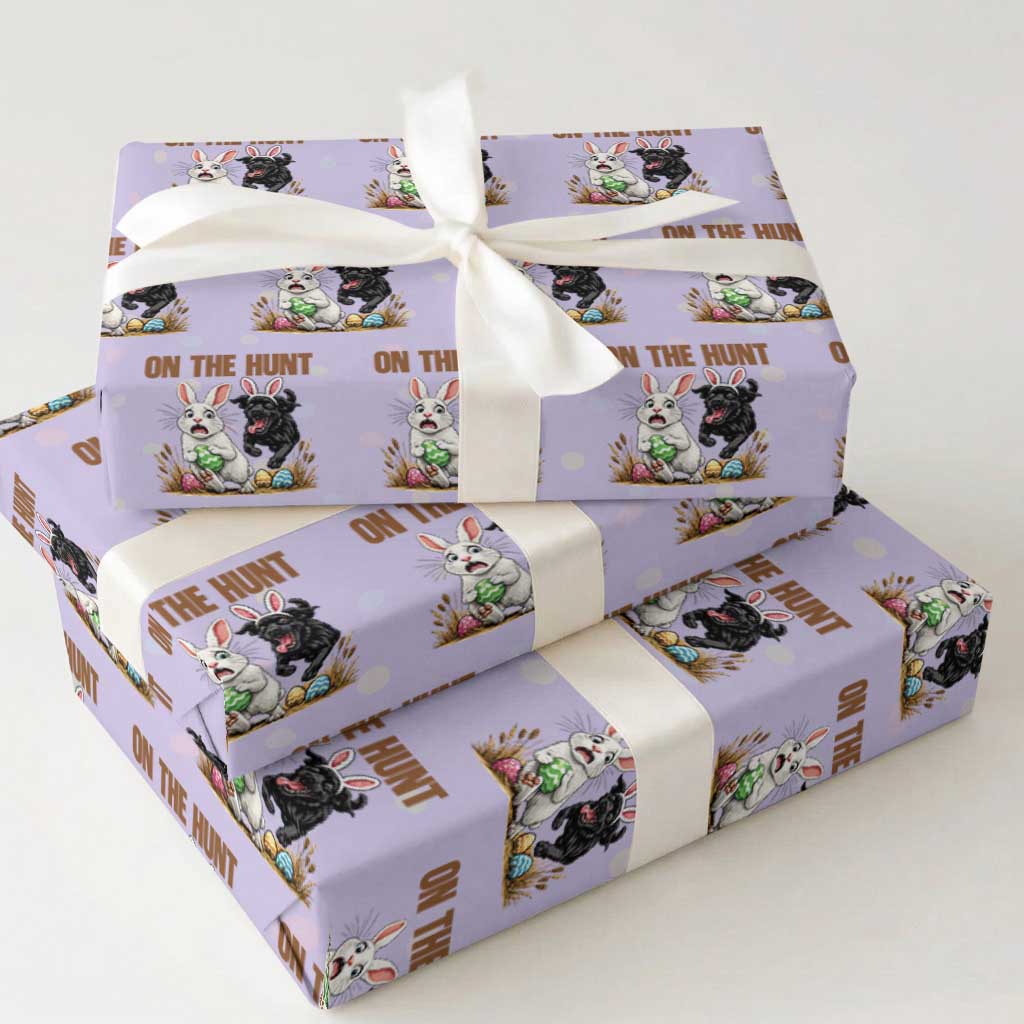 Funny Easter Labrador Bunny Ears Wrapping Paper Roll On The Hunt TS12 Violet Print Your Wear
