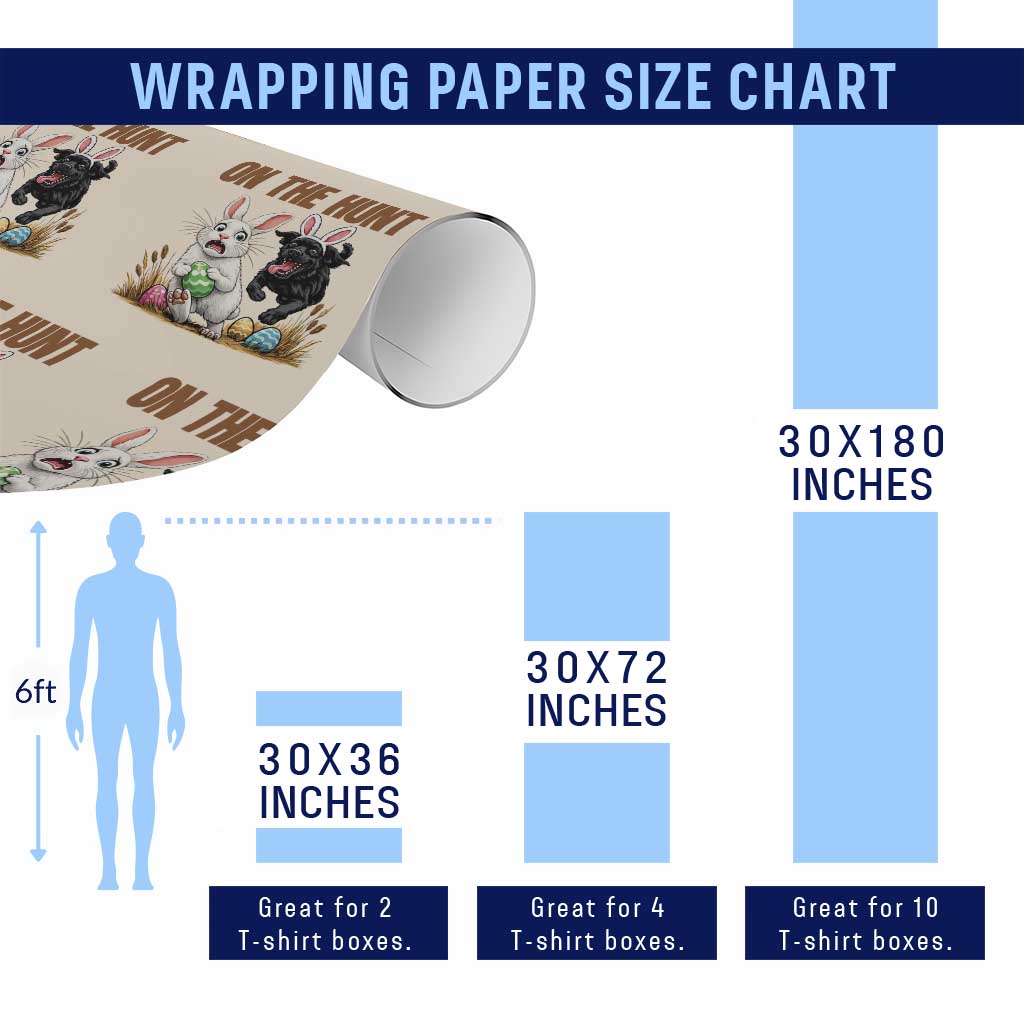 Funny Easter Labrador Bunny Ears Wrapping Paper Roll On The Hunt TS12 Print Your Wear