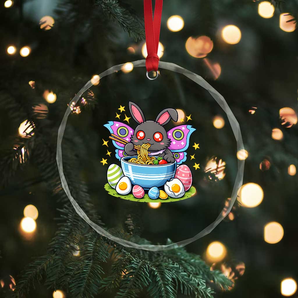 Funny Easter Mothman Eating Ramen Crystal Glass Ornament Cryptid Lover Gift TS12 Print Your Wear