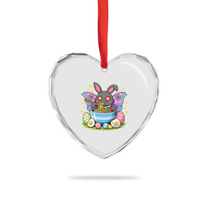 Funny Easter Mothman Eating Ramen Heart Crystal Glass Ornament Cryptid Lover Gift TS12 Print Your Wear