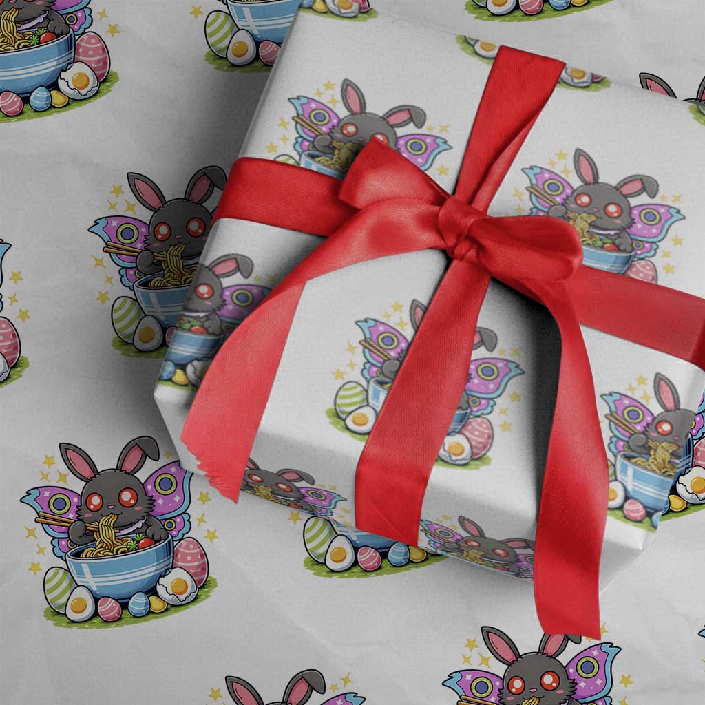 Funny Easter Mothman Eating Ramen Wrapping Paper Roll Cryptid Lover Gift TS12 White Print Your Wear