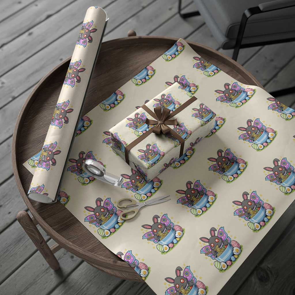Funny Easter Mothman Eating Ramen Wrapping Paper Roll Cryptid Lover Gift TS12 Beige Print Your Wear