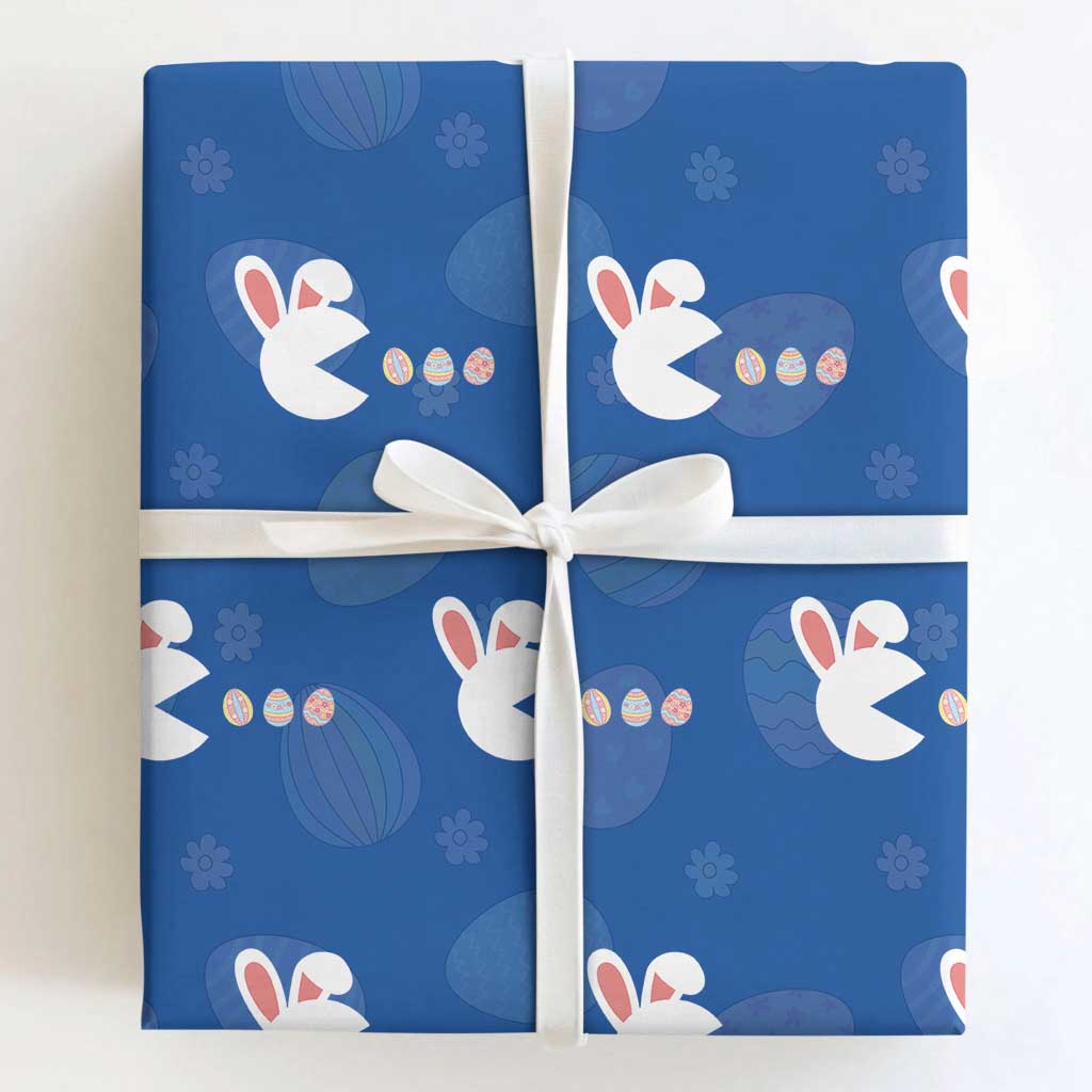 Funny Easter Wrapping Paper Roll Bunny Gamer Egg Hunter TS14 Royal Blue Print Your Wear