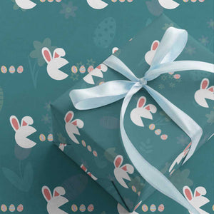 Funny Easter Wrapping Paper Roll Bunny Gamer Egg Hunter TS14 Teal Print Your Wear