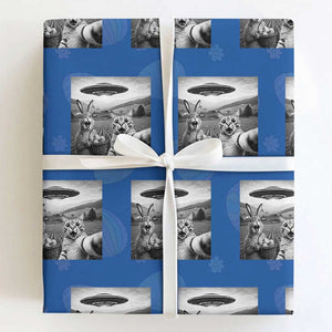 Funny Easter Wrapping Paper Roll Christian Cat Selfie Bunny Meme TS14 Royal Blue Print Your Wear