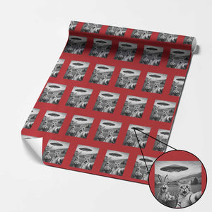 Funny Easter Wrapping Paper Roll Christian Cat Selfie Bunny Meme TS14 Red Print Your Wear
