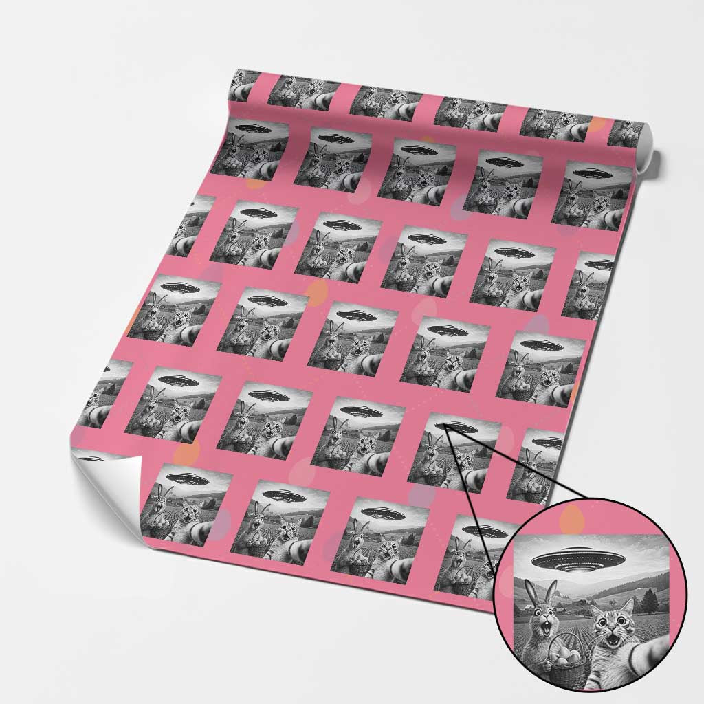 Funny Easter Wrapping Paper Roll Christian Cat Selfie Bunny Meme TS14 Pink Print Your Wear