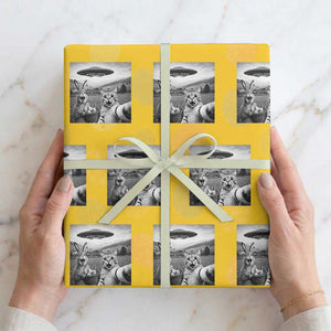 Funny Easter Wrapping Paper Roll Christian Cat Selfie Bunny Meme TS14 Yellow Print Your Wear