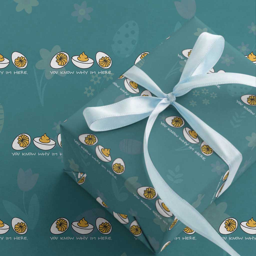Funny Easter Wrapping Paper Roll You Know Why Im Here TS10 Teal Print Your Wear