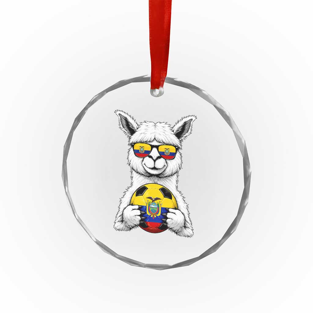 Funny Ecuador Alpaca Soccer Lover Crystal Glass Ornament South American Pride Gift