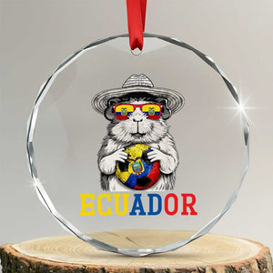 Funny Ecuador Guinea Pig Soccer Fan Crystal Glass Ornament Cavy Lover Gift