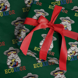 Funny Ecuador Guinea Pig Soccer Fan Wrapping Paper Roll Cavy Lover Gift