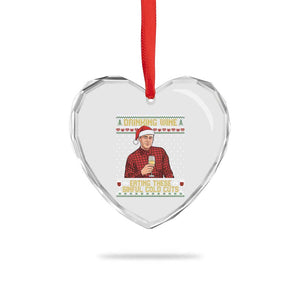 Funny Ed Gein Christmas Meme Heart Crystal Glass Ornament Drinking Wine Eating This Sinful Cold Cuts Viral Scene Naughty Holiday TS02 Print Your Wear