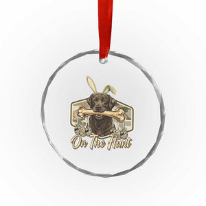 Funny Egg Hunter Crystal Glass Ornament On The Hunt Camo Easter Labrador Dog TS11 Print Your Wear