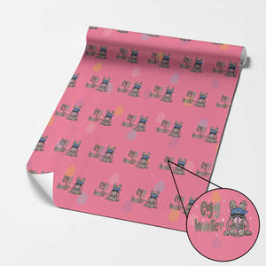 Funny Egg Hunter Wrapping Paper Roll Bunny Hunting Backward Cap Camouflage TS11 Pink Print Your Wear