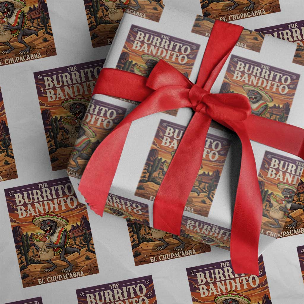 Funny El Chupacabra Burrito Bandito Wrapping Paper Roll Cinco De Mayo Gift TS12 White Print Your Wear
