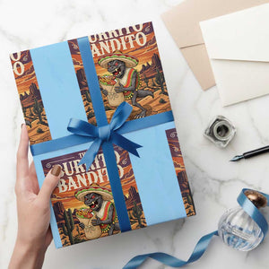 Funny El Chupacabra Burrito Bandito Wrapping Paper Roll Cinco De Mayo Gift TS12 Light Blue Print Your Wear