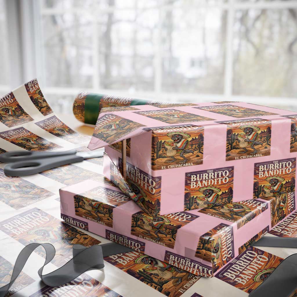 Funny El Chupacabra Burrito Bandito Wrapping Paper Roll Cinco De Mayo Gift TS12 Light Pink Print Your Wear