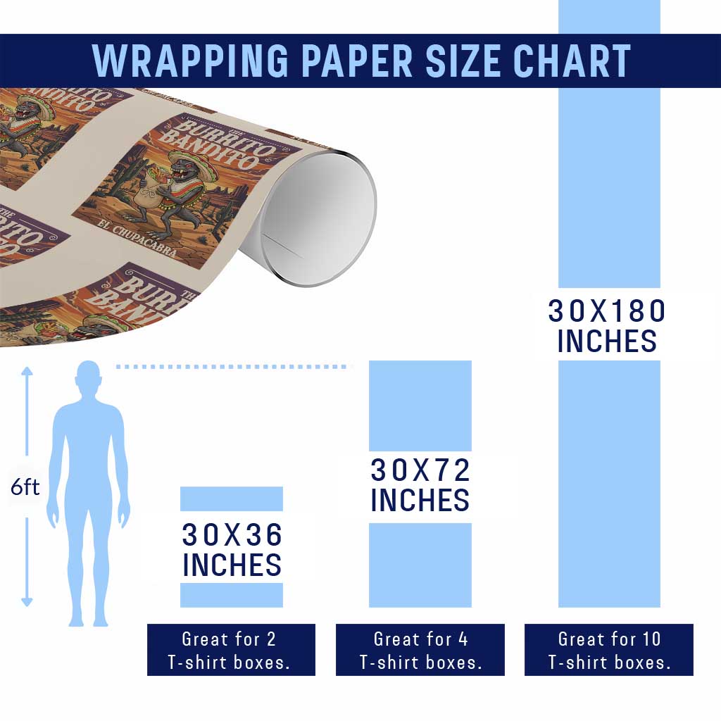 Funny El Chupacabra Burrito Bandito Wrapping Paper Roll Cinco De Mayo Gift TS12 Print Your Wear