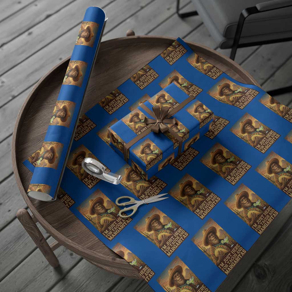 Funny El Squatcho Cinco De Mayo Wrapping Paper Roll Just Here For Tacos And Margaritas TS12 Blue Print Your Wear