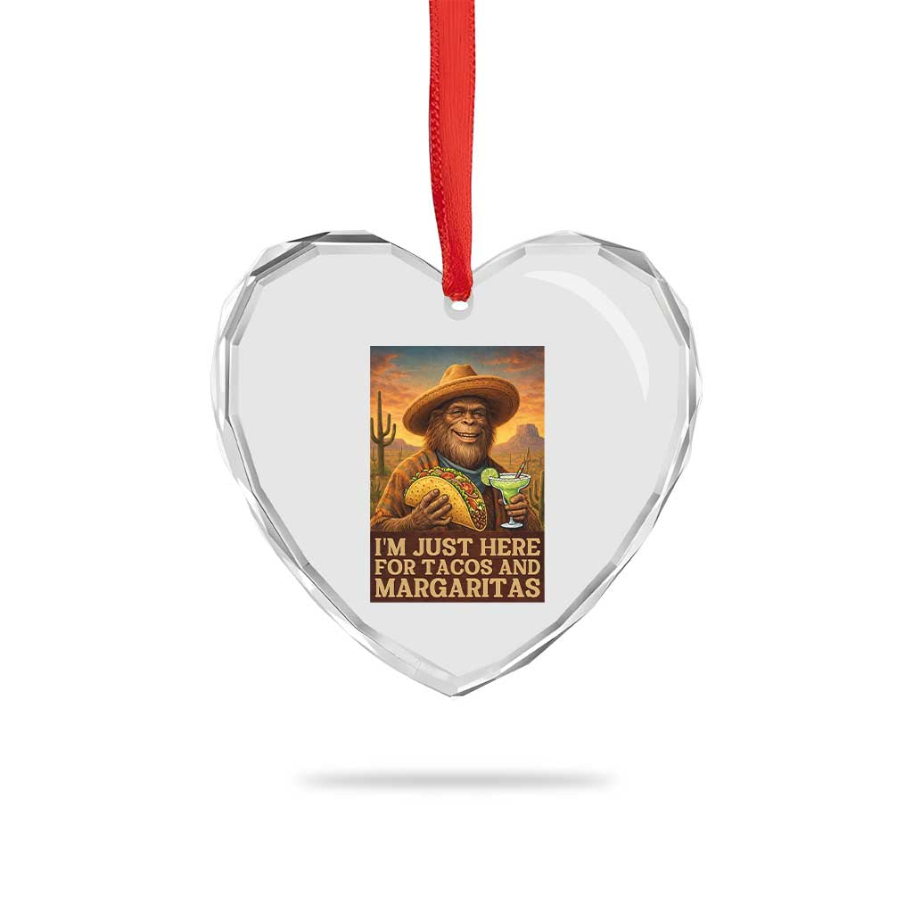 Funny El Squatcho Cinco De Mayo Heart Crystal Glass Ornament Just Here For Tacos And Margaritas TS12 Print Your Wear