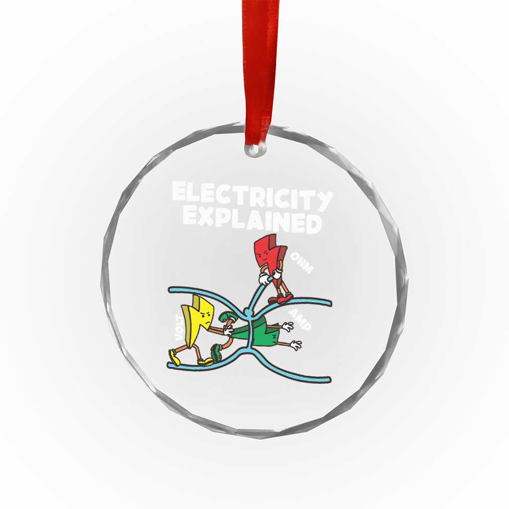 Funny Electricity Crystal Glass Ornament Ohm's Law Electricity Explained TS14 Print Your Wear
