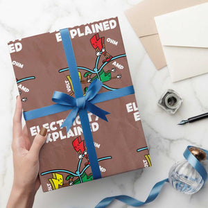 Funny Electricity Wrapping Paper Roll Ohm's Law Electricity Explained TS14 Mocha Print Your Wear