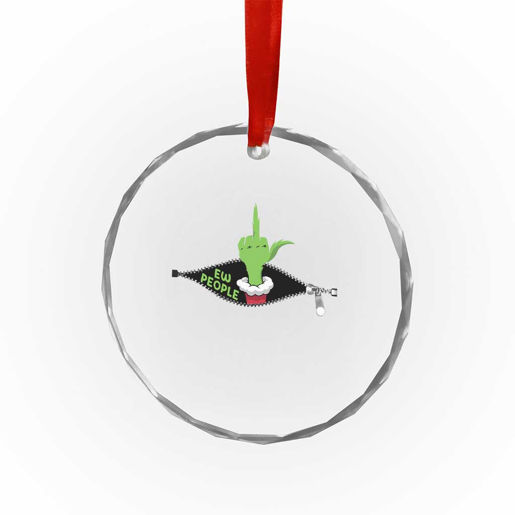 Funny Elf Hand Christmas Crystal Glass Ornament Ew People Anti Socaial Xmas TS14 Print Your Wear