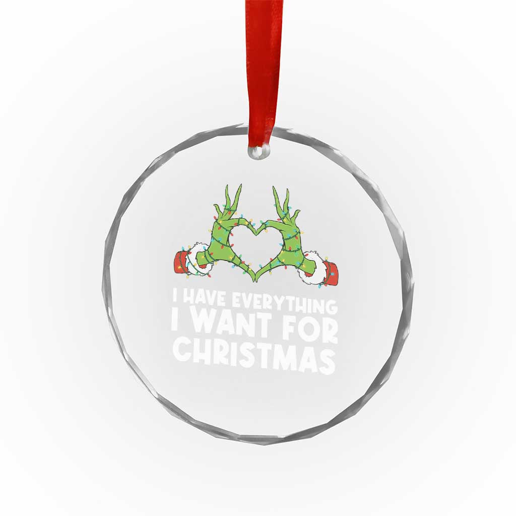 Funny Elf Hand Christmas Crystal Glass Ornament I Have Everything I Want For Christmas TS14 Print Your Wear