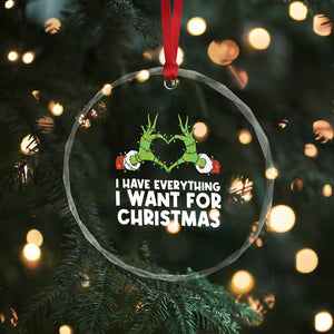 Funny Elf Hand Christmas Crystal Glass Ornament I Have Everything I Want For Christmas TS14 Print Your Wear