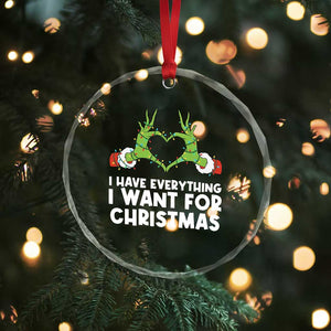 Funny Elf Hand Christmas Crystal Glass Ornament I Have Everything I Want For Christmas TS14 Print Your Wear