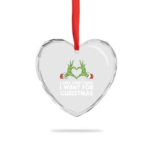 Funny Elf Hand Christmas Heart Crystal Glass Ornament I Have Everything I Want For Christmas TS14 Print Your Wear