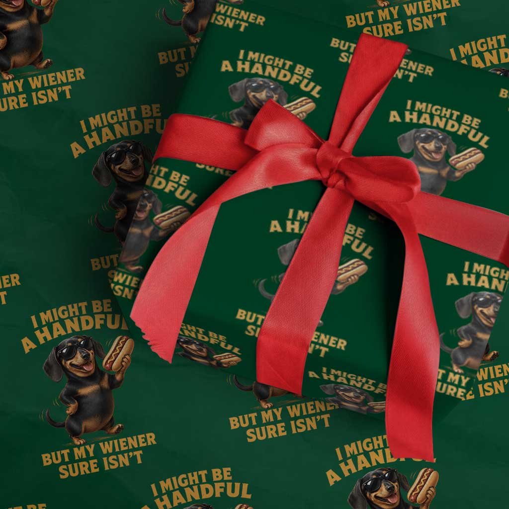 Funny Embarrassing Dachshund Wrapping Paper Roll Wiener Hot Dog Pun Crude Cringey Inappropriate Humor