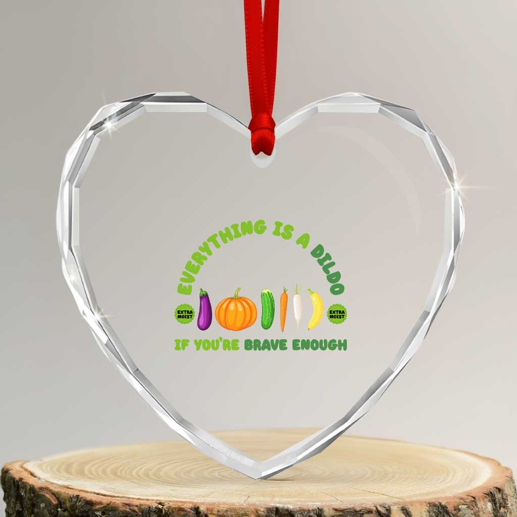 Funny Embarrassing Heart Crystal Glass Ornament Naughty Inappropriate Gifts Dirty Adult Humor TS10 Transparent Glass 3'' Heart Print Your Wear