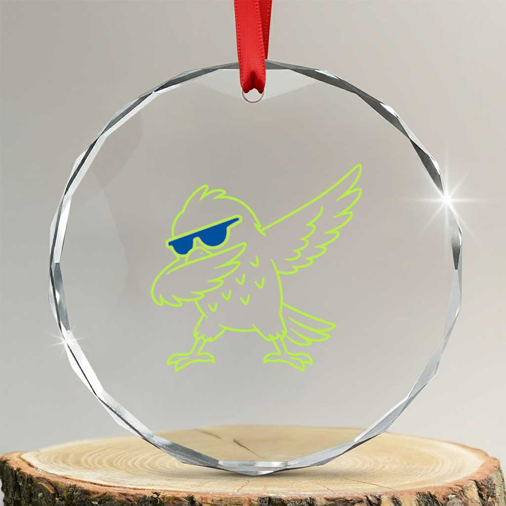 Funny Emerald City Seattle Bird Dabbing Crystal Glass Ornament Pacific Northwest Sports Fan TS12 Transparent Glass 3'' Circle Print Your Wear