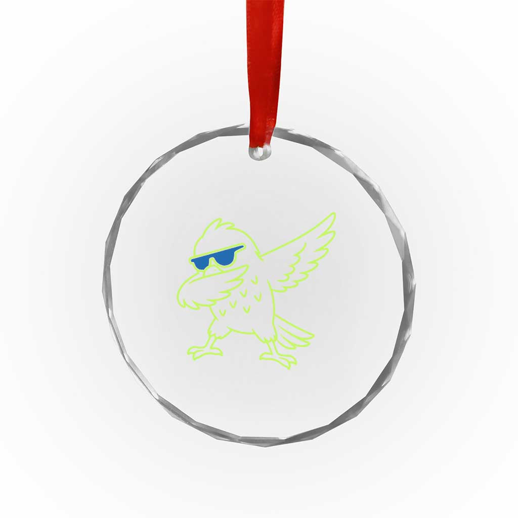 Funny Emerald City Seattle Bird Dabbing Crystal Glass Ornament Pacific Northwest Sports Fan