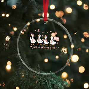 Funny Endometrial Cancer Goose Crystal Glass Ornament Just A Strong Goose