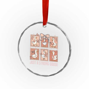 Funny Endometrial Cancer Warrior Goose Crystal Glass Ornament Just A Strong Goose