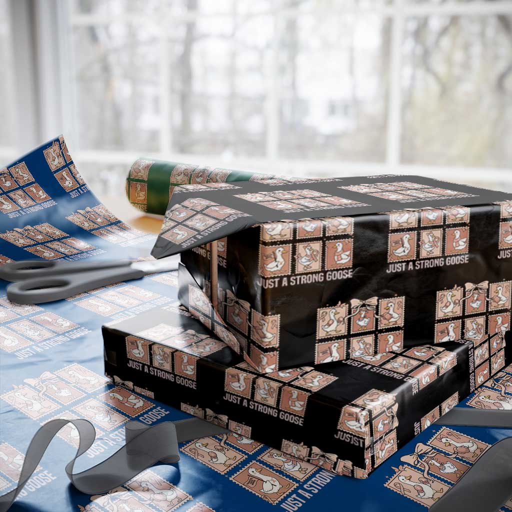 Funny Endometrial Cancer Warrior Goose Wrapping Paper Roll Just A Strong Goose