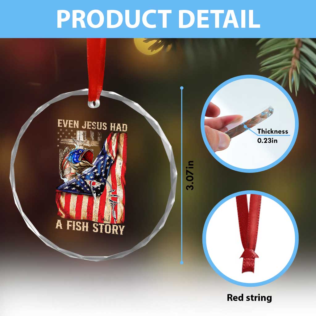 Funny Even Jesus Had A Fish Story Crystal Glass Ornament Fisherman Christian Fishing TS11 Print Your Wear