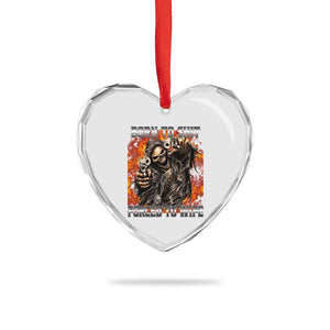 Funny Evil Skeleton Meme Heart Crystal Glass Ornament Born to Shit Forced to Wipe TS10 Print Your Wear