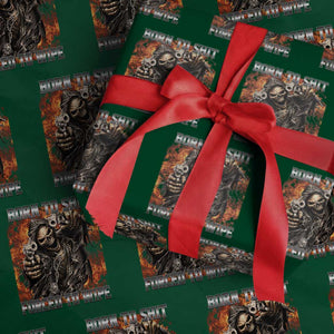 Funny Evil Skeleton Meme Wrapping Paper Roll Born to Shit Forced to Wipe TS10 Green Print Your Wear