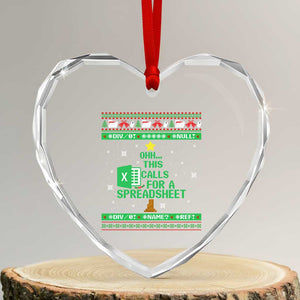 Funny Excel Christmas Tree Heart Crystal Glass Ornament This Calls for a Spreadsheet Xmas DIV0 Errors TS02 Transparent Glass 3'' Heart Print Your Wear