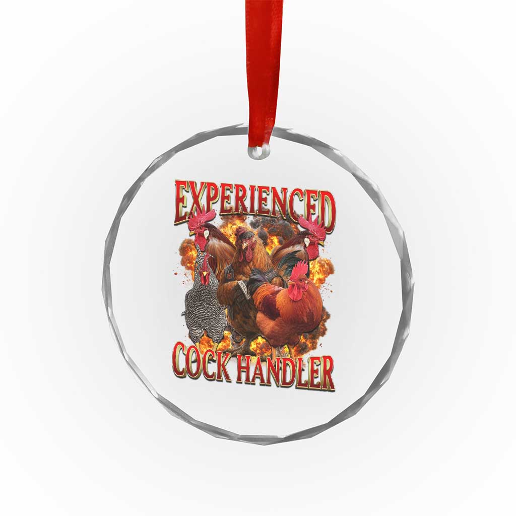 Funny Experienced Cock Handler Crystal Glass Ornament Inappropriate Adult Humor Chicken TS11 Print Your Wear