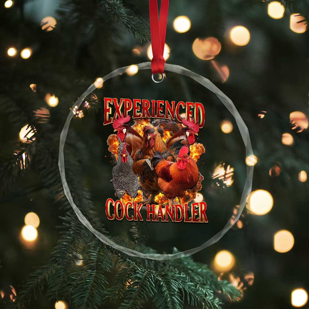 Funny Experienced Cock Handler Crystal Glass Ornament Inappropriate Adult Humor Chicken TS11 Print Your Wear