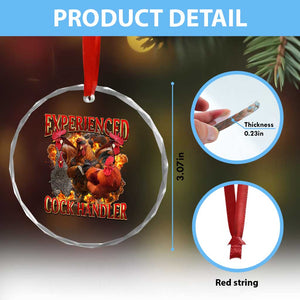 Funny Experienced Cock Handler Crystal Glass Ornament Inappropriate Adult Humor Chicken TS11 Print Your Wear
