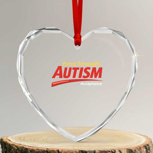 Funny Extra Strength Autism Acceptance Inappropriate Autism Meme Heart Crystal Glass Ornament TS11 Transparent Glass 3'' Heart Print Your Wear