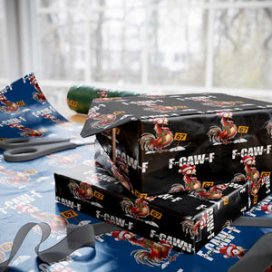 Funny F Caw F 67 Meme Christmas Wrapping Paper Roll Xmas Cartoon Rooster Chicken Poultry Humor TS11 Black Print Your Wear