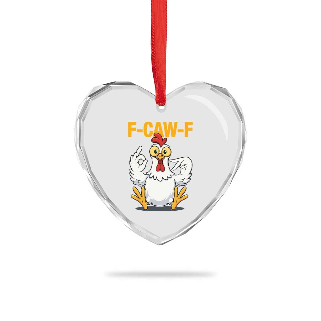 Funny F Caw F 67 Meme Heart Crystal Glass Ornament Cartoon Chicken Poultry Humor TS11 Print Your Wear