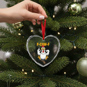 Funny F Caw F 67 Meme Heart Crystal Glass Ornament Cartoon Chicken Poultry Humor TS11 Print Your Wear